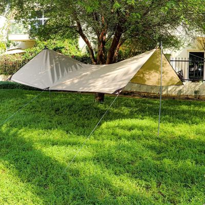 Yatai Camping Tarp for Beach, Multifunctional Waterproof Rain Fly Tent Tarp 400 x 290 cm, Big Anti-UV Lightweight Camping Shelter Large Outdoor Sunshade