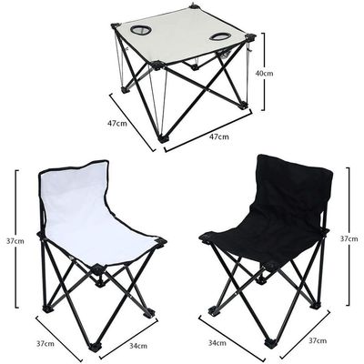 YATAI Set of 4 Folding Chairs With Folding Table - Lightweight Outdoor Camping Chair Table Set With Carry Bag Perfect For Garden Caravan Trips Fishing and BBQ Beach Chair - Picnic Table and Chairs Set