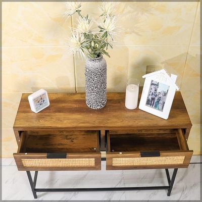 YATAI Console Table with 2 Drawers, Modern Entryway Table, Multifunctional Sofa Side Table Console, Easy Assembly Computer Office Desk Study Writing Table Plant Table for Hallway, Living Room