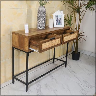 YATAI Console Table with 2 Drawers, Modern Entryway Table, Multifunctional Sofa Side Table Console, Easy Assembly Computer Office Desk Study Writing Table Plant Table for Hallway, Living Room