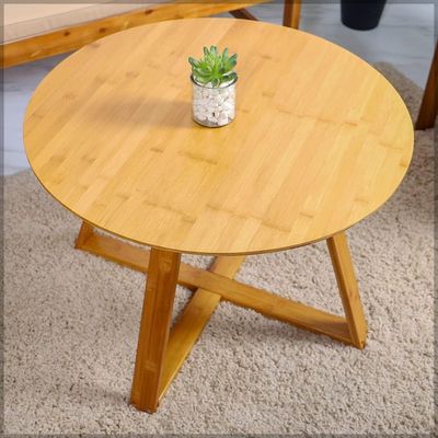 YATAI Round Wooden Coffee Table - Industrial Style Cocktail Table, Durable Wooden Frame, Living Room Table, Bedroom Table