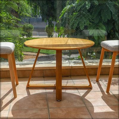 YATAI Round Wooden Coffee Table - Industrial Style Cocktail Table, Durable Wooden Frame, Living Room Table, Bedroom Table