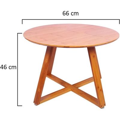 YATAI Round Wooden Coffee Table - Industrial Style Cocktail Table, Durable Wooden Frame, Living Room Table, Bedroom Table