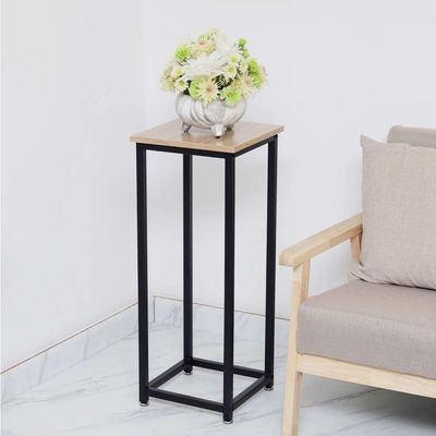 YATAI Square End table, Wooden Nightstand End table With Metal Frame, Anti-Rust Waterproof Nightstand Coffee End table, Easy to Assemble, BedEnd table for Living Room, Bedroom, Balcony, Office