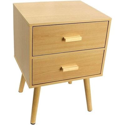 YATAI Retro Nordic Style 2 Drawers Bedside Cabinet Wooden End table Storage Organizer Unit Home Living Room Bedroom Furniture – 2 Drawers Nightstand With Legs – Wooden Cupboard Storage Cabinets
