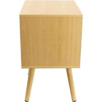 YATAI Retro Nordic Style 2 Drawers Bedside Cabinet Wooden End table Storage Organizer Unit Home Living Room Bedroom Furniture – 2 Drawers Nightstand With Legs – Wooden Cupboard Storage Cabinets