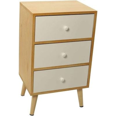 YATAI Retro Nordic Style 3 Drawers Bedside Cabinet Wooden End table Storage Organizer Unit Home Living Room Bedroom Furniture – 3 Drawers Nightstand With Legs – Wooden Cupboard Storage Cabinets