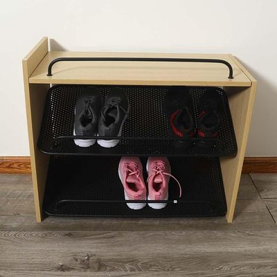 YATAI Solid Wood Shoe Rack - 3 Tier Shoe Bench With Metal Shelves - Shoe Storage Organizer - Shoe Stand For Entryway Hallway Closet Bedroom Living Room Furniture – Wooden Storage Rack Book Shelf