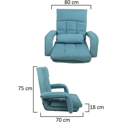 Yatai Lazy Floor Chair with Armrest, Adjustable Comfy Floor Chair, Convertible 3-In-1 Chair Floor Couch & Sleeping Mattress, Foldable Memory Foam Sleeper for Living Room/Dorm/Guest Room/Home Office