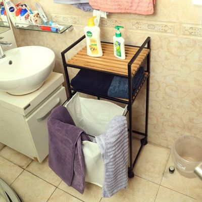 YATAI Rolling Storage Cart Fabric Storage Basket With Wheels & Adjustable Feet Kitchen Storage Trolley Cart - Fruits Vegetable Storage Rack Organizer Bathroom Accessories Rack – Toilet Organizer Shelf