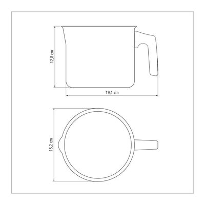 Tramontina Paris Texture 14cm 1.9L Graphite Aluminum Multipurpose Boiler with Interior and Exterior Starflon Max Lead PFOA Free Nonstick Coating