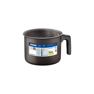 Tramontina Paris Texture 14cm 1.9L Graphite Aluminum Multipurpose Boiler with Interior and Exterior Starflon Max Lead PFOA Free Nonstick Coating