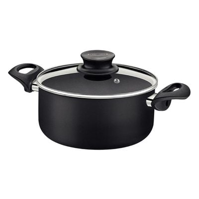 Tramontina Paris+ 26cm 6.3L Black Aluminum Casserole with Interior and Exterior Starflon Excellent PFOA Free Nonstick Coating