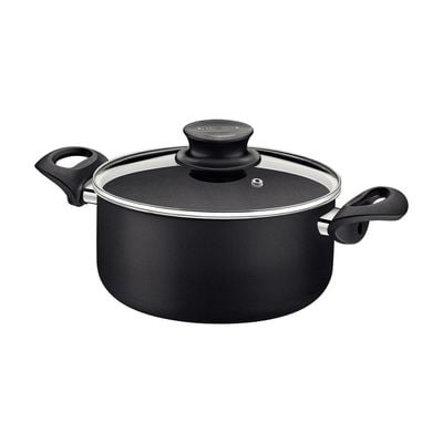 Tramontina Paris + 24cm 4.9L Black Aluminum Casserole with Interior and Exterior Starflon Premium PFOA Free Nonstick Coating       