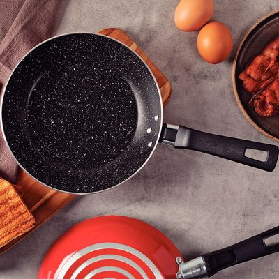 Tramontina Chelsea 2 Pieces Red Aluminum Frying Pan Set with Interior and Exterior Starflon Max PFOA Free Nonstick Coating 20cm + 24cm