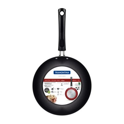 Tramontina Chelsea 24cm 1.2L Black Aluminum Frying Pan with Interior and Exterior Starflon Max PFOA Free Nonstick Coating