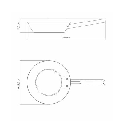 Tramontina Professional 30cm 2.9L Stainless Steel Shallow Frying Pan with Tri-ply Bottom and Interior PFOA Free Nonstick Coating