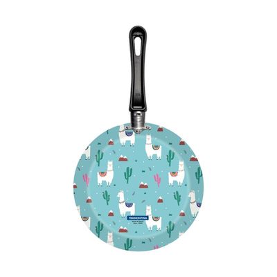 Tramontina Special Collection Blue Decorated Frying Pan 24cm with Interior Starflon Max PFOA Free Nonstick Coating and Exterior Silicon Finishing