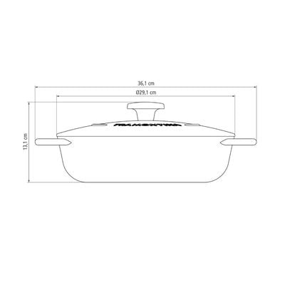 Tramontina Trento 28cm 4.1L Black Enameled Cast Iron Casserole