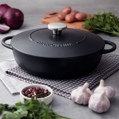 Tramontina Trento 28cm 4.1L Black Enameled Cast Iron Casserole