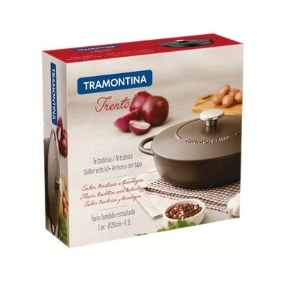 Tramontina Trento 28cm 4.1L Black Enameled Cast Iron Casserole