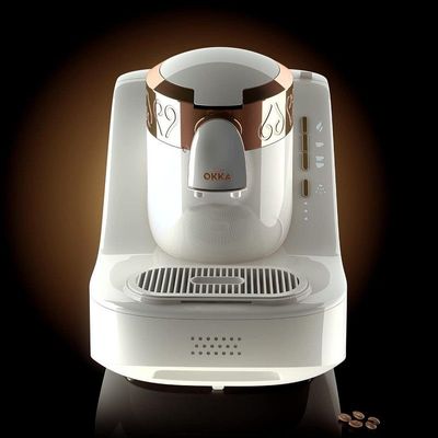 Arzum Okka Automatic Turkish Coffee Machine, White/Copper, OK001W