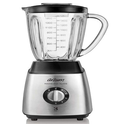 Arzum AR1056 Arzum Maxiblend Glass Jug Blender, 600 W 1600 ml capacity glass jar, 5 stage speed control Pulse function, Stainless steel blades Non-slip Base