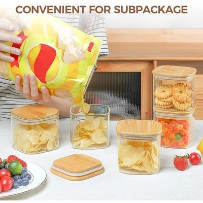  1CHASE® Glass Food Storage Jars 900 ML (Set of 6) Square