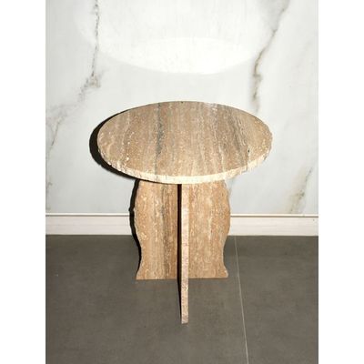 Round Brown Travertine 45Cm 55cm Height