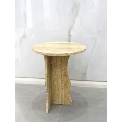 Round Brown Travertine 45Cm 55cm Height