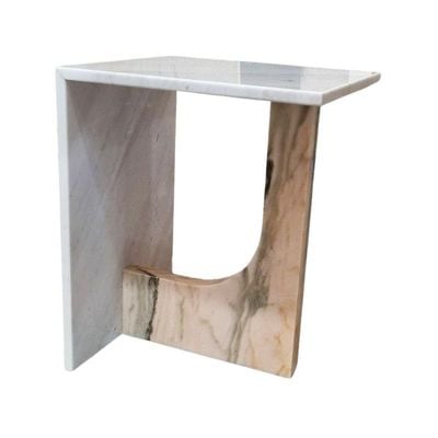 White Marble Side Table 50X45X35Cm