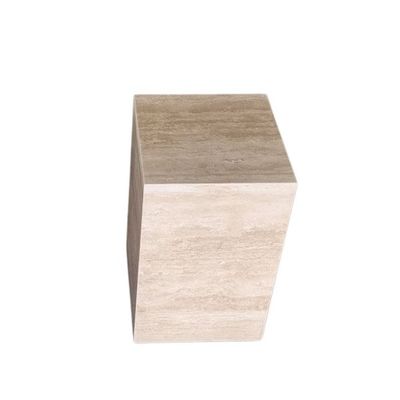 Travertine Plinth Side Table 50X30X30Cm