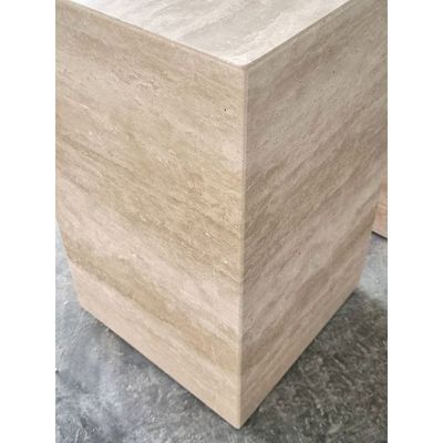 Travertine Plinth Side Table 50X30X30Cm