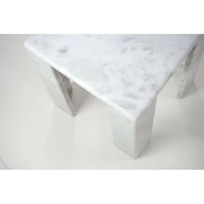 Carrara Marble Side Table Size 36X36X56 cm