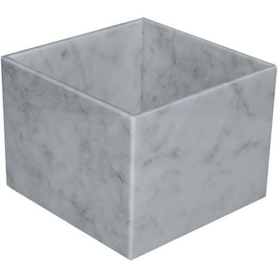 White Carrara Vase Box For Flowers Or Any Organizer 20X20X15Cm 