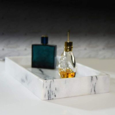 White Marble Organizer Tray Size 35X20X4Cm