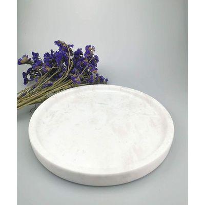 Round  White marble Organizer Tray 25Cm Dia