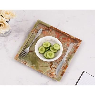 Green Marble Decorative Serving Tray 30X30X4cm