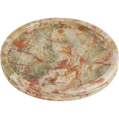 Round Green Marble Decorative Serving Tray 25 Cm Dia 2 cm thick