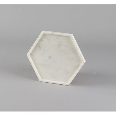 White Hexagonal Organizer Tray Size 20X20X2Cm