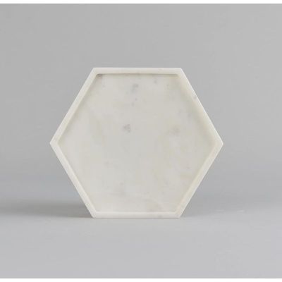 White Hexagonal Organizer Tray Size 20X20X2Cm