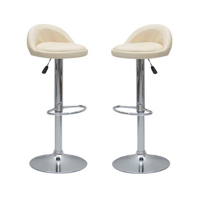 Premium White Pu Leather Bar Stools, Adjustable Counter Height Swivel Barstools with Low Back with footrest, and Swivel 360 with Premium  Base for Kitchen, Island, Pub, Dining Room, Bar, Cafe, One piece