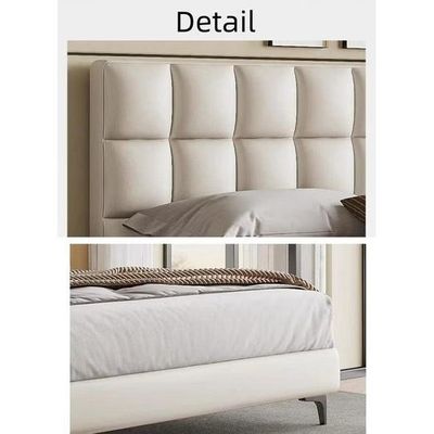 Wooden Twist Melfi Modernize Leatherette Upholstery Bed for Luxury Bedroom (King)