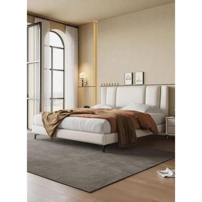 Wooden Twist Italian Minimalism Modernize Leatherette Upholstery Bed for Luxury Bedroom