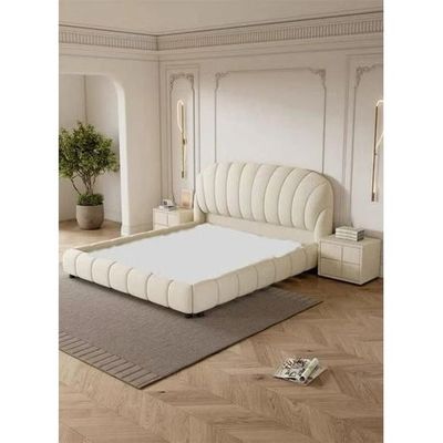 Wooden Twist Grandeur Modernize Boucle Upholstery Bed for Luxury Bedroom