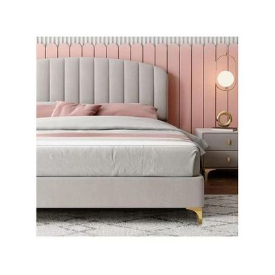 Wooden Twist Impel Modernize Velvet Upholstery Bed for Luxury Bedroom