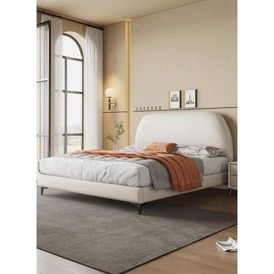 Wooden Twist Tactic Modernize Boucle Upholstery Bed for Luxury Bedroom Contemporary, Stylish, and Elegant