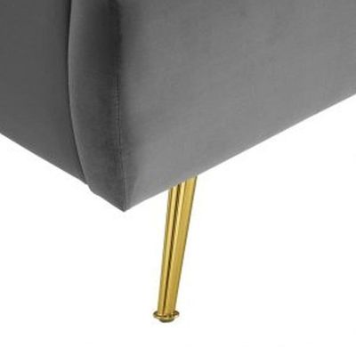 Wooden Twist Dana Wingback Velvet Upholstery Bed Elegant Rectangular Design
