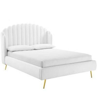 Dana Wingback Velvet Upholstery Bed Elegant Rectangular Design