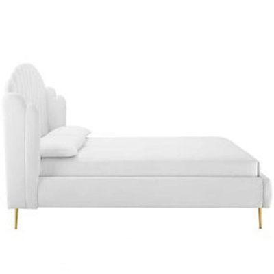 Dana Wingback Velvet Upholstery Bed Elegant Rectangular Design